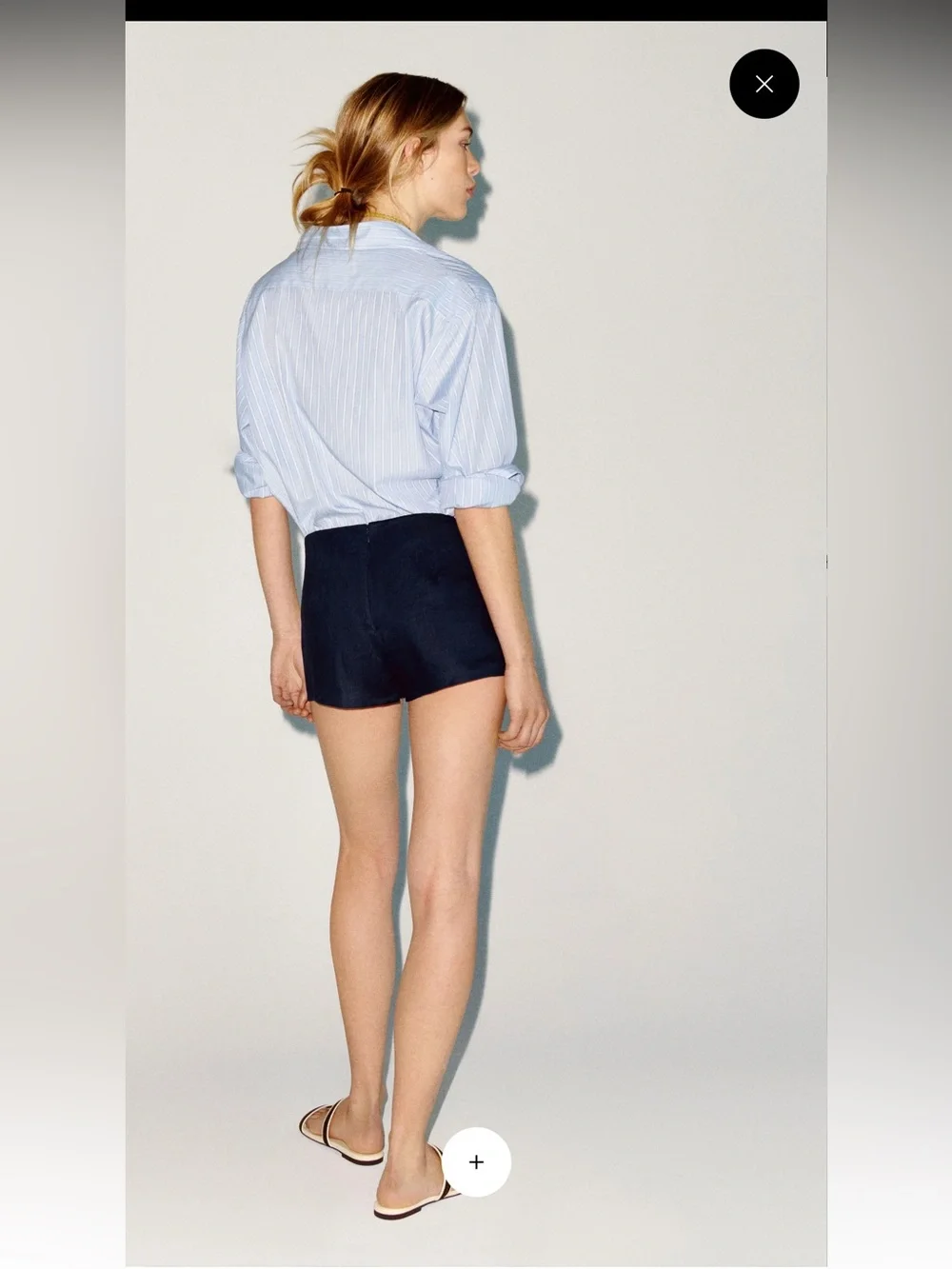 Reformation Laurel Linen Skort Blue - Size 2